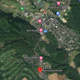 Trailside Apartments Niseko, Hirafu, Niseko — Trailside apartments location on a map.